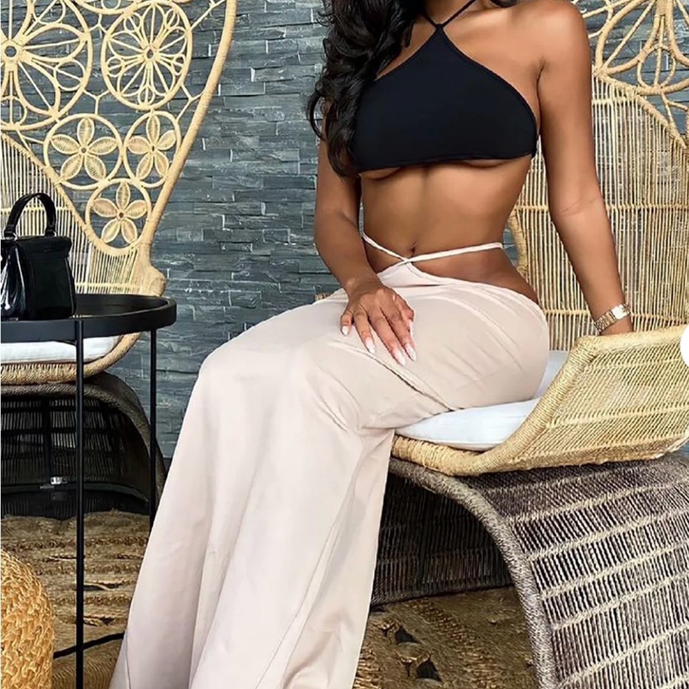 Fashion nova beige cutout skirt